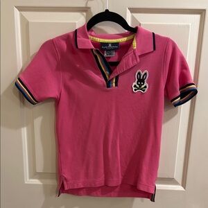 424 Psycho Bunny Pink Polo Shirt with Black Trim
